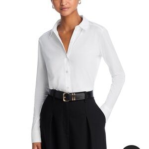 Theory Pima Cotton Button Down Shirt Blouse White M